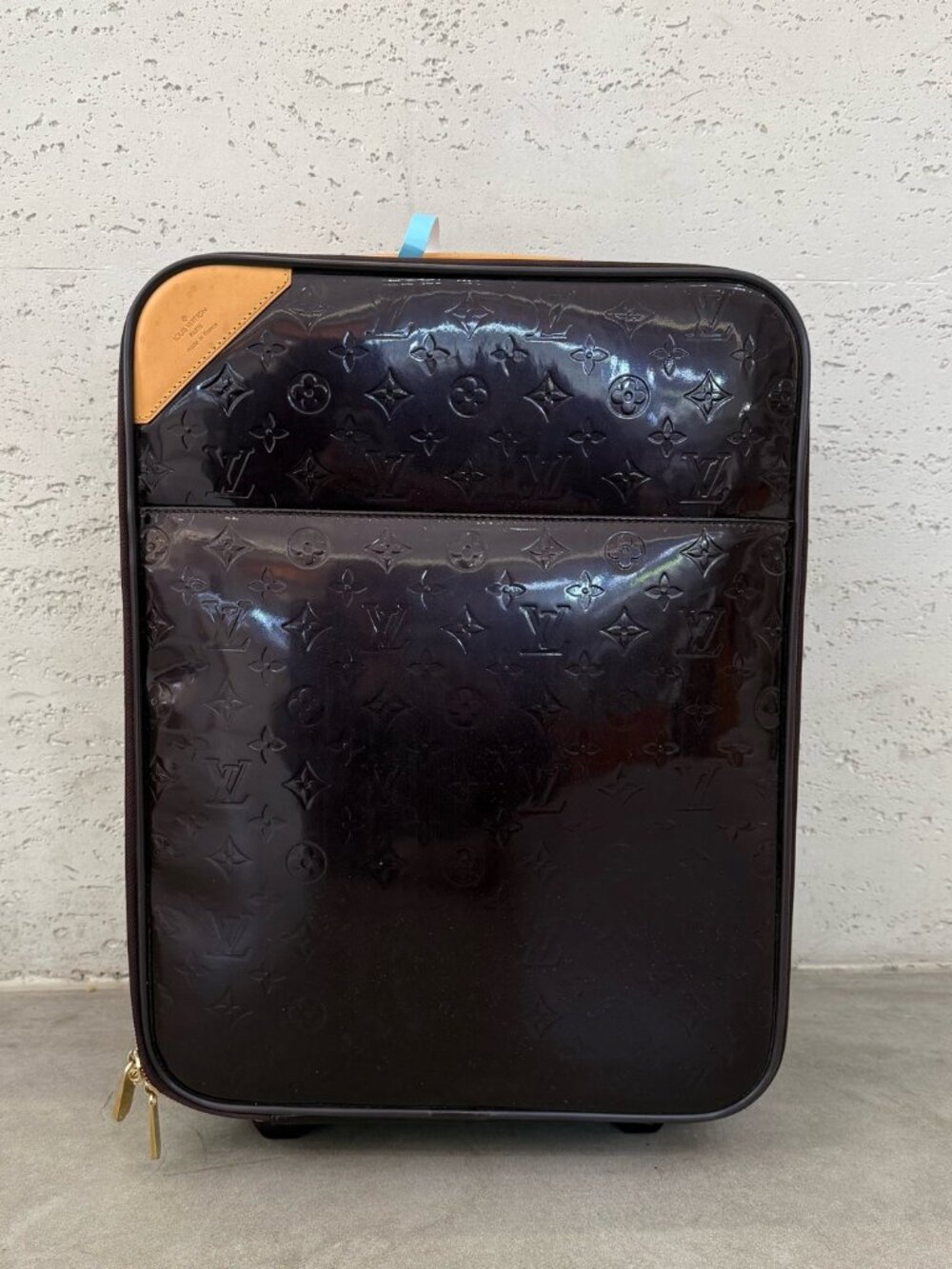 Louis Vuitton Pegase 45 Vernis Burgundy Monogram Rolling Carry-On Suitcase